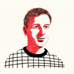 Illustrert portrett av Jonas Bjarne Nilsen Hansen