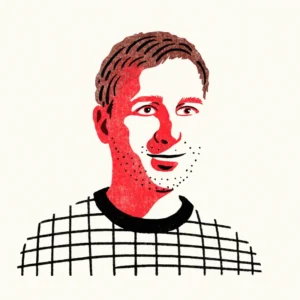Illustrert portrett av Jonas Bjarne Nilsen Hansen